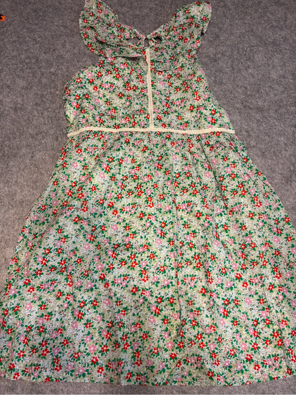 Crewcuts Floral Halter Dress in Green, Red, Lavender and White